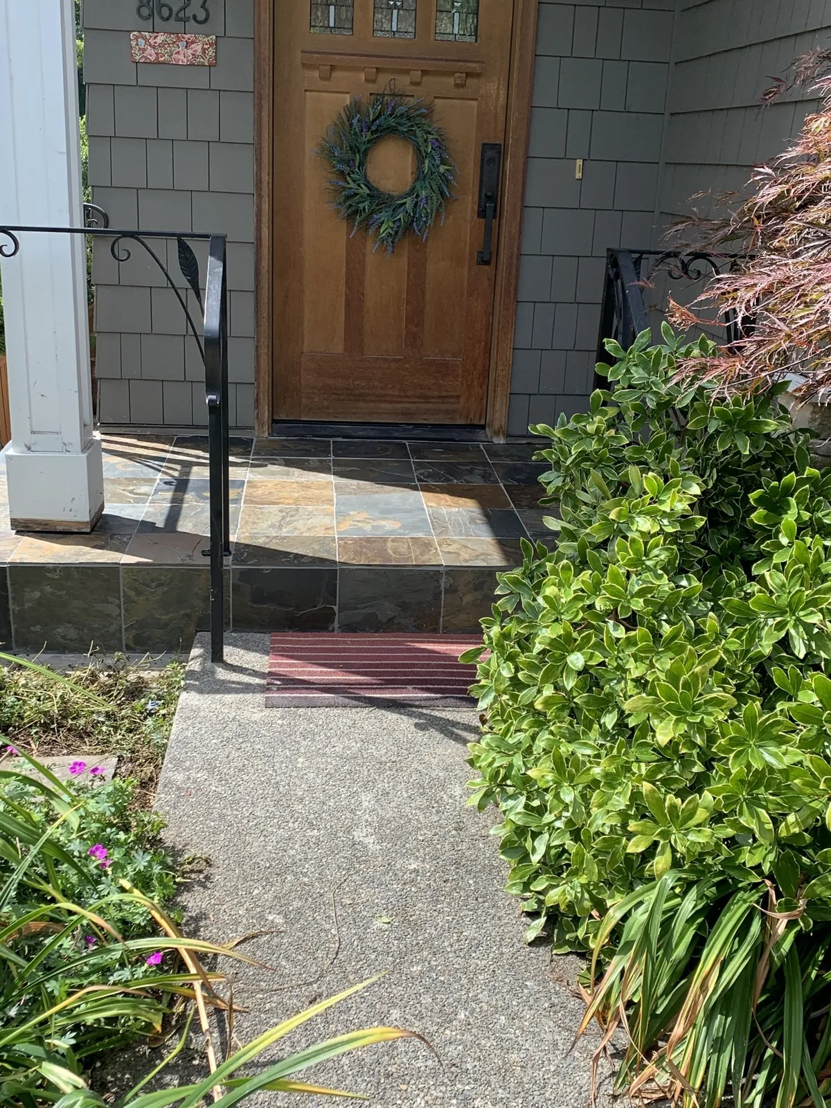 New entrance tile install