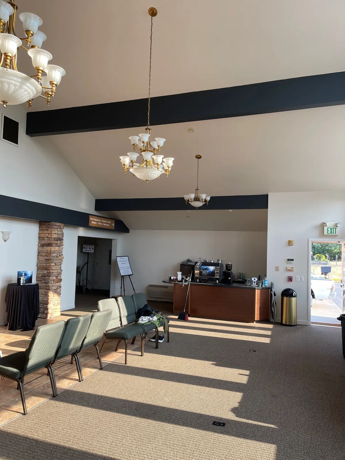 Church meeting room after painting