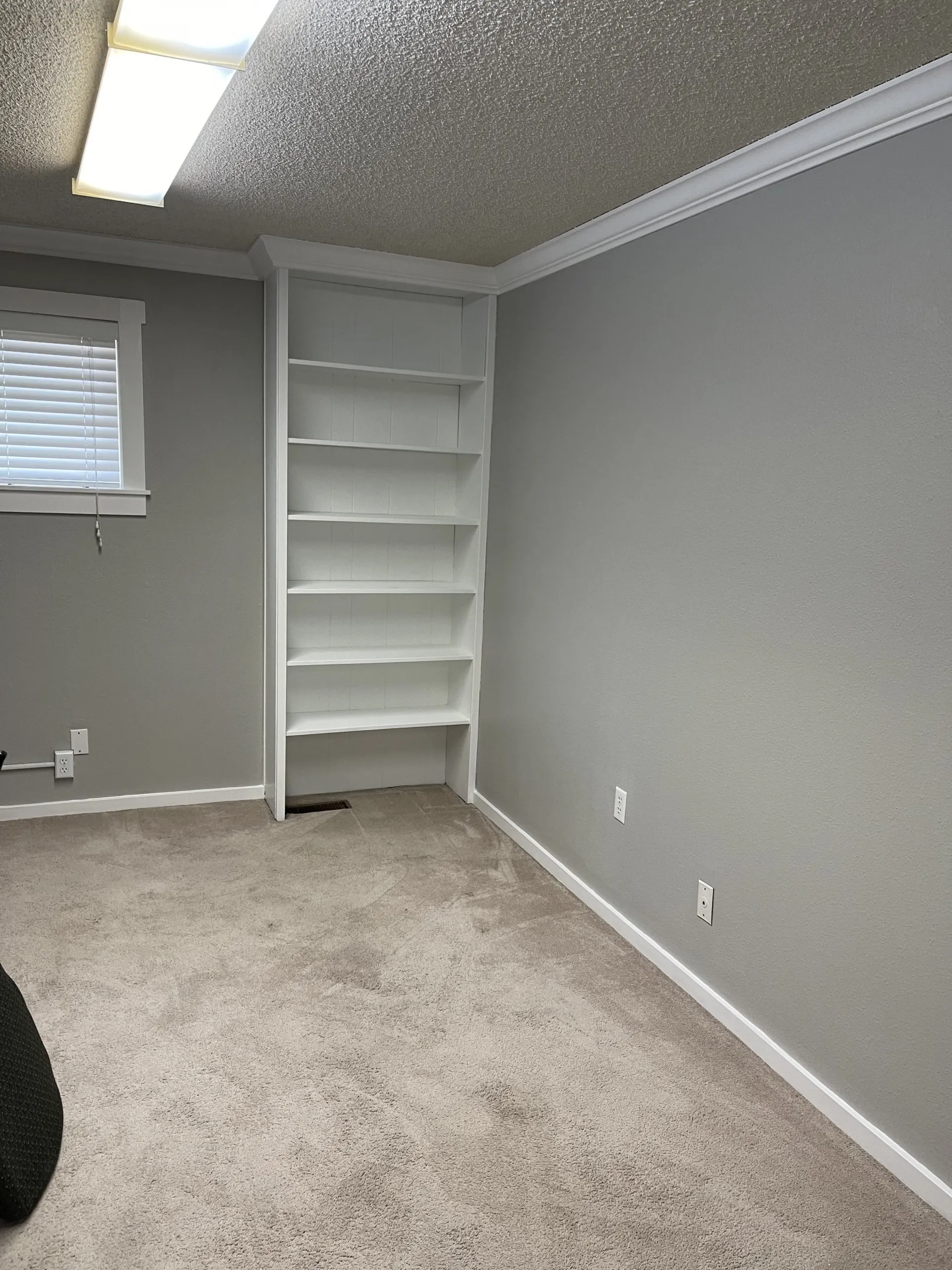 Office space interior walls and trim after painting